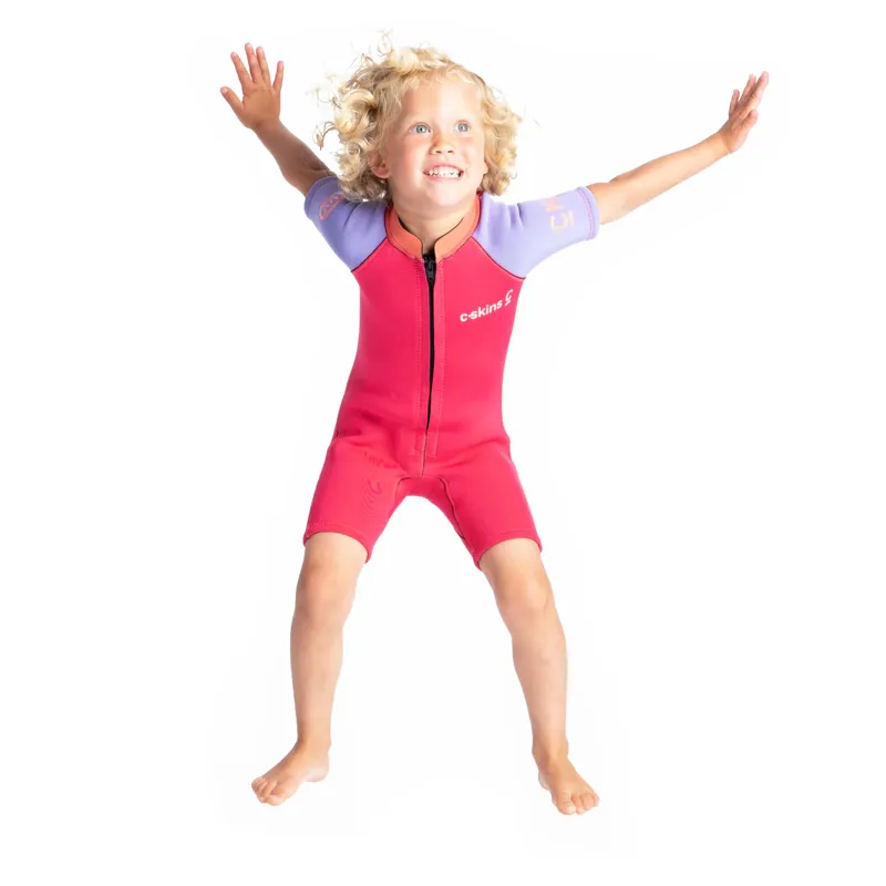 C-Skins C-Kid Baby Shorti Wetsuit CORAL/LILAC-3